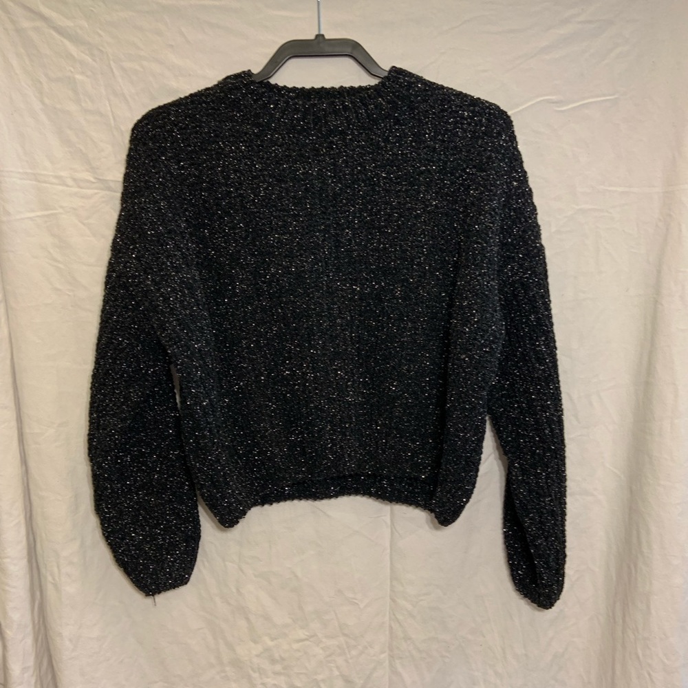 Black and silver flecked knit sweater